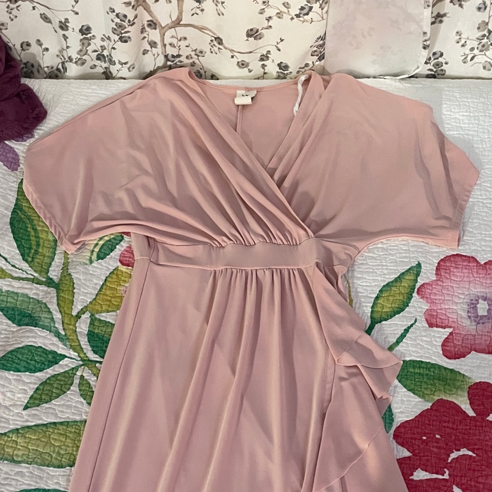 Wrapper Blush Asymmetrical Dress